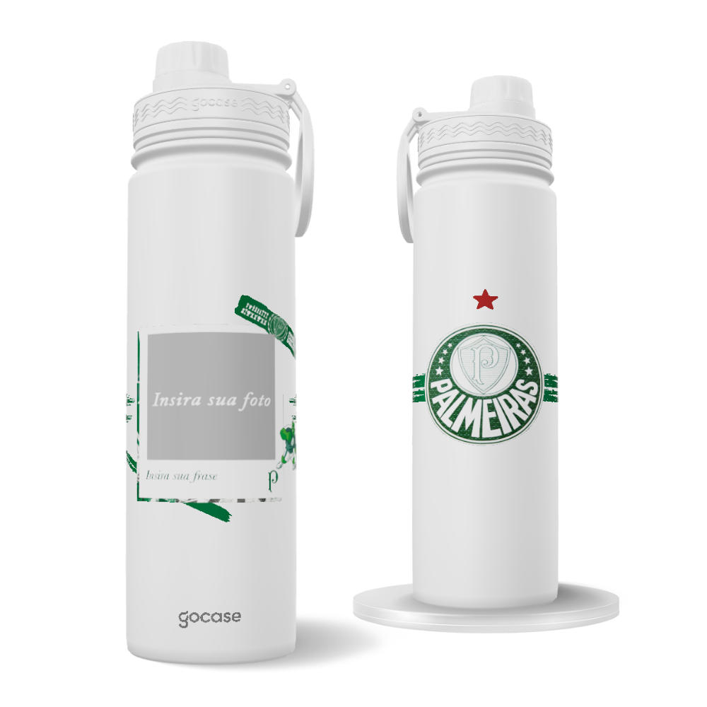 Garrafa Térmica Fresh + Ebook - Palmeiras - Amor em Campo