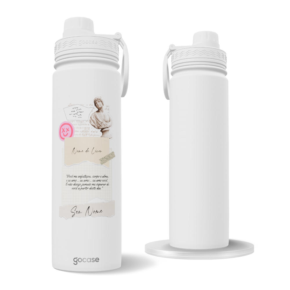 Garrafa Térmica Fresh + Ebook - Citação do seu livro favorito - Personalizável