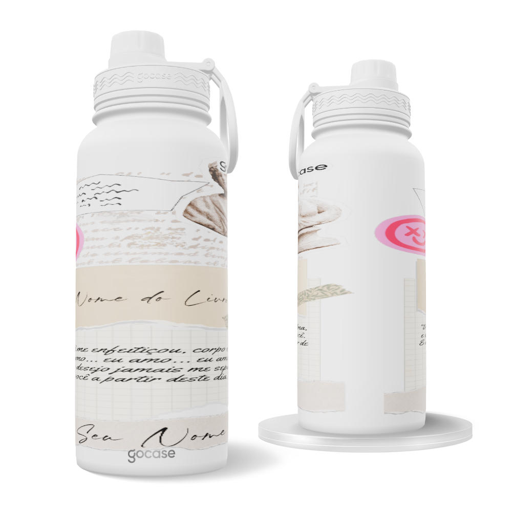 Garrafa Térmica Fresh - Citação do seu livro favorito - Personalizável