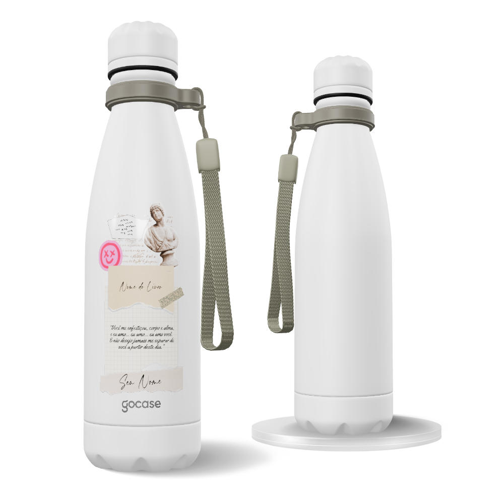 Garrafa Térmica Urban + Ebook - Citação do seu livro favorito - Personalizável