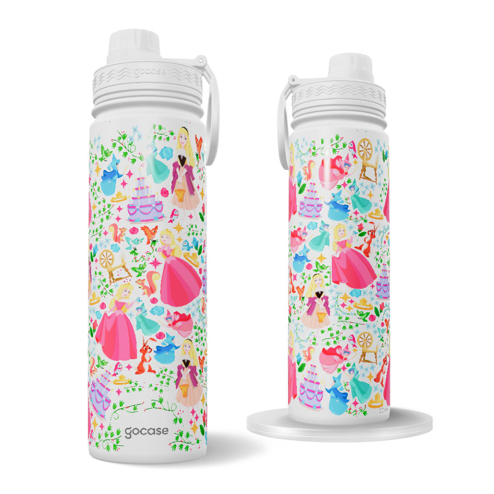 Garrafa Térmica Fresh + Ebook - Enchanted Sleeping Beauty Pattern