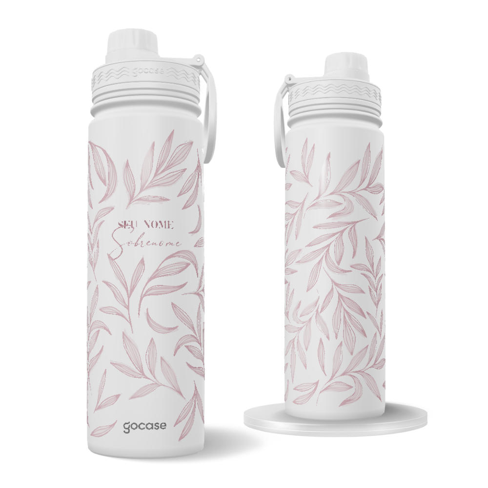 Garrafa Térmica Fresh + Ebook - Blush Leaves