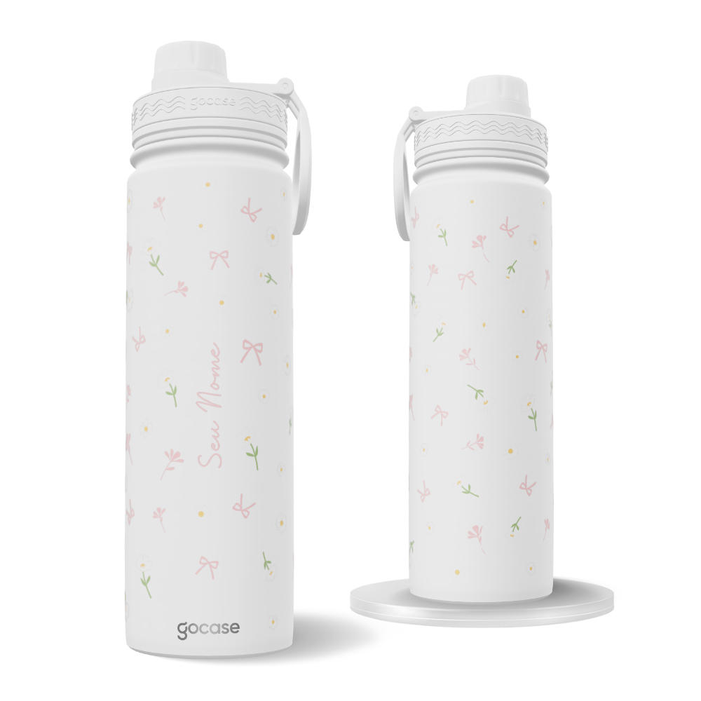 Garrafa Térmica Fresh + Ebook - Laços e Margaridas