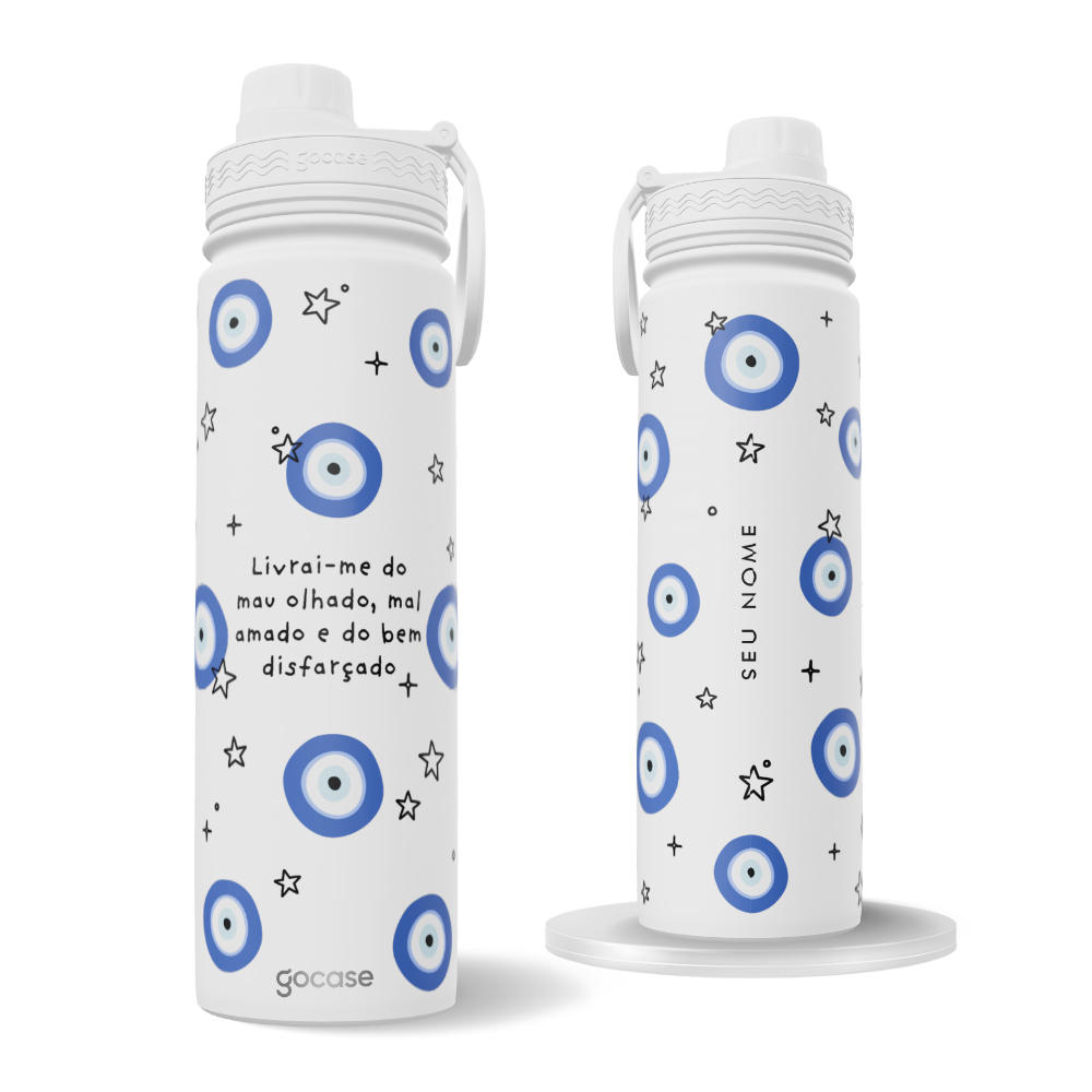 Garrafa Térmica Fresh + Ebook - Olho Grego - Oração de Proteção