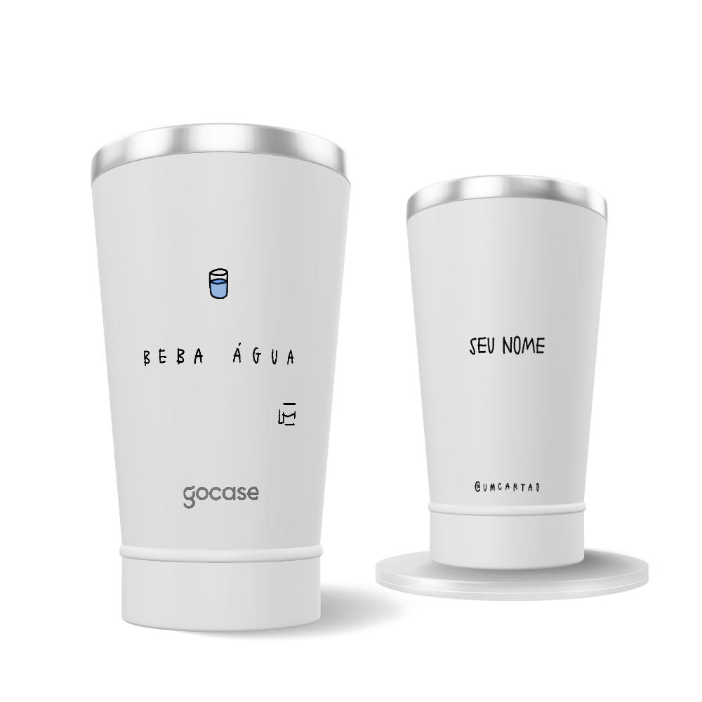Copo Térmico + Ebook -  Um Cartão - Beba Água