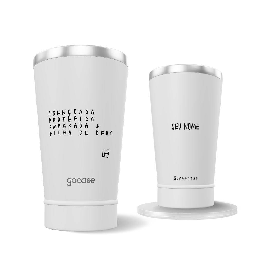 Copo Térmico - Um Cartão - Abençoado(a) Frase