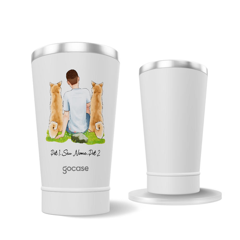 Copo Térmico - Garoto com 2 Pets