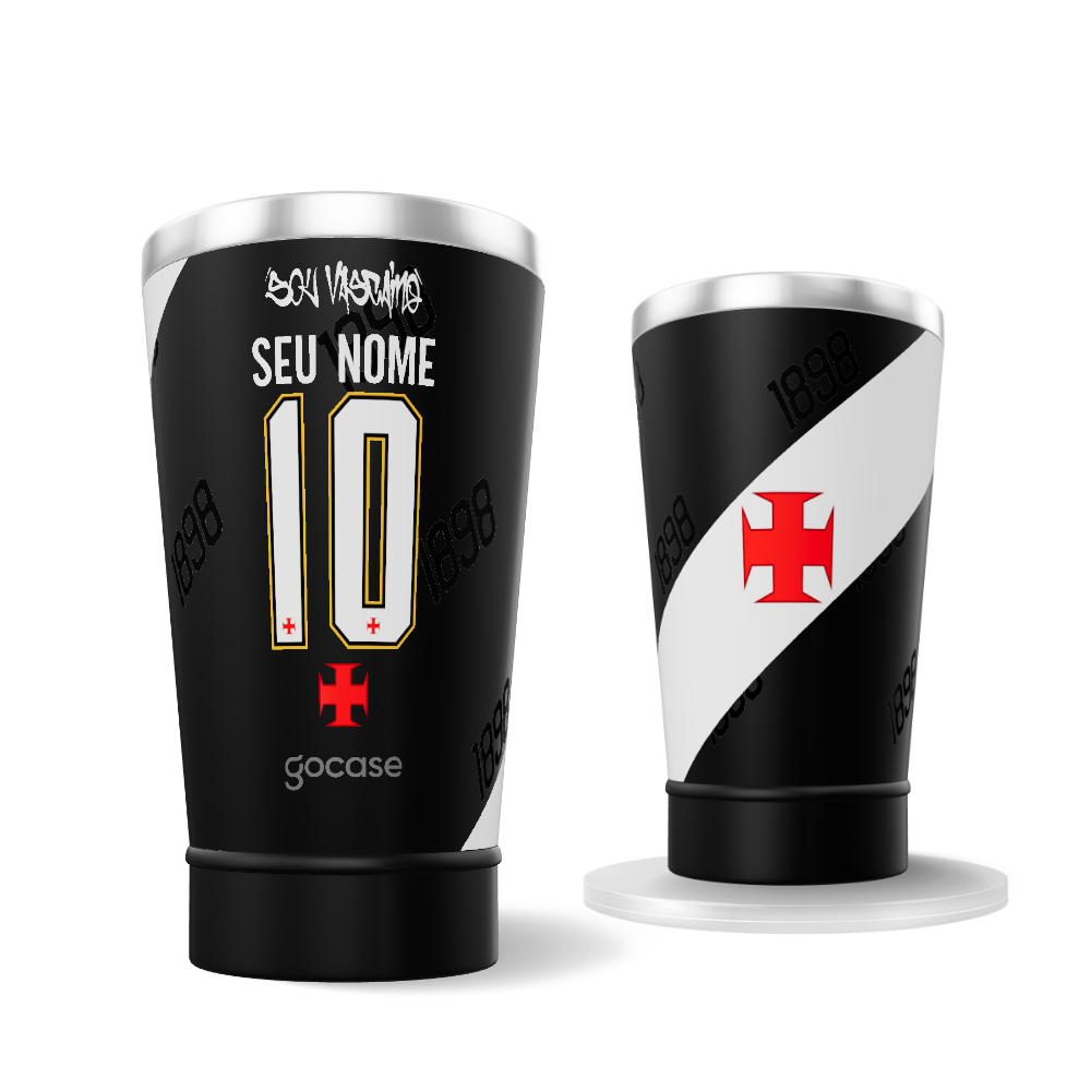 Copo Térmico Cerveja + Ebook -  Vasco - Uniforme 1 2025 P