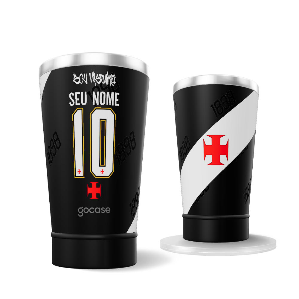 Copo Térmico Cerveja + Ebook -  Vasco - Uniforme 1 2025 P
