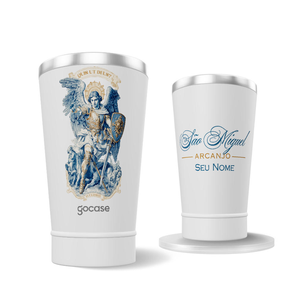 Copo Térmico + Ebook -  São Miguel Arcanjo - Luta com Fé
