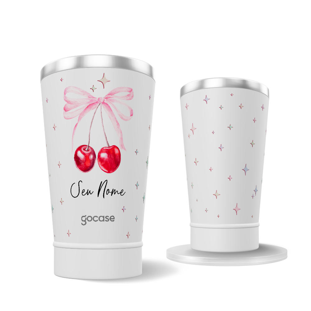 Copo Térmico + Ebook - Bow Cherry