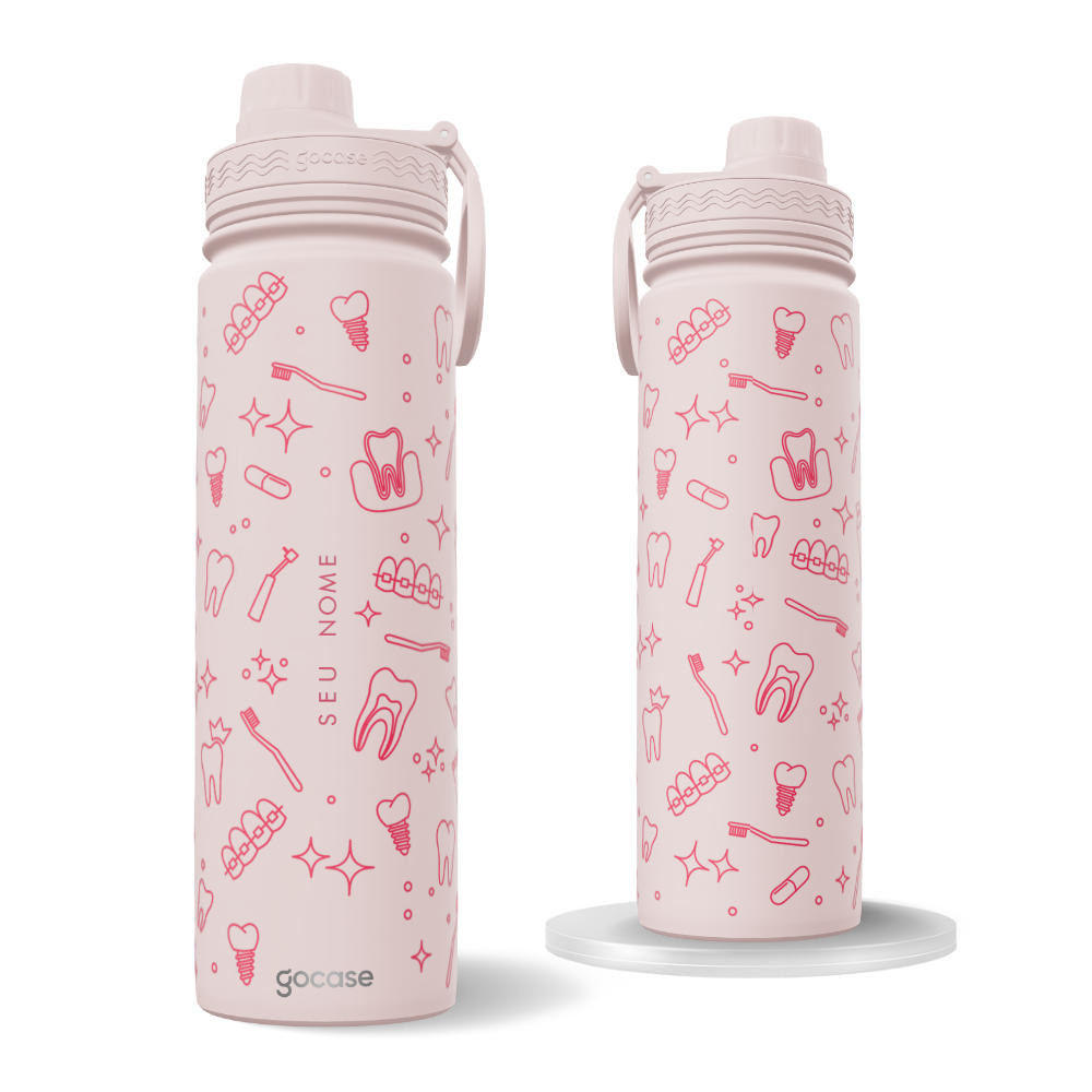 Garrafa Térmica Fresh Rosa + Ebook - Odontologia 