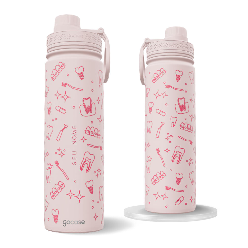 Garrafa Térmica Fresh Rosa + Ebook - Odontologia 