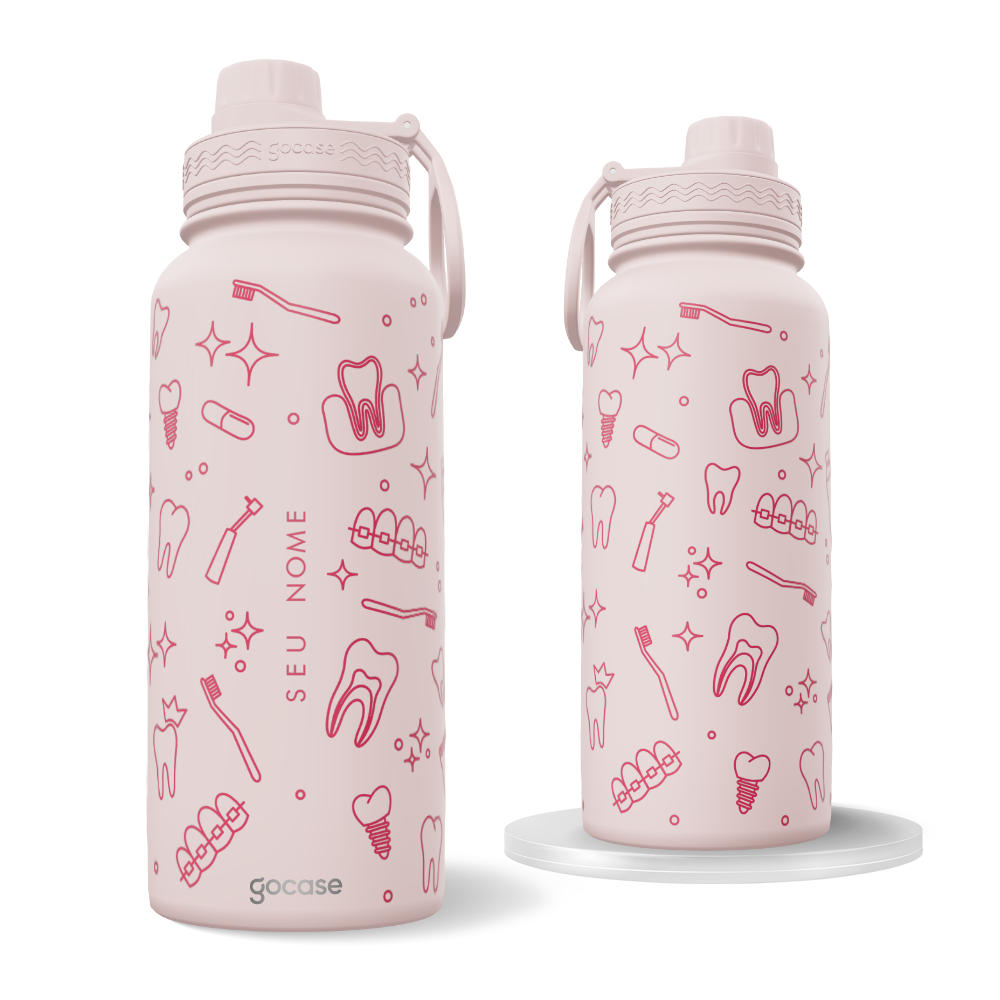 Garrafa Térmica Fresh Rosa + Ebook - Odontologia 