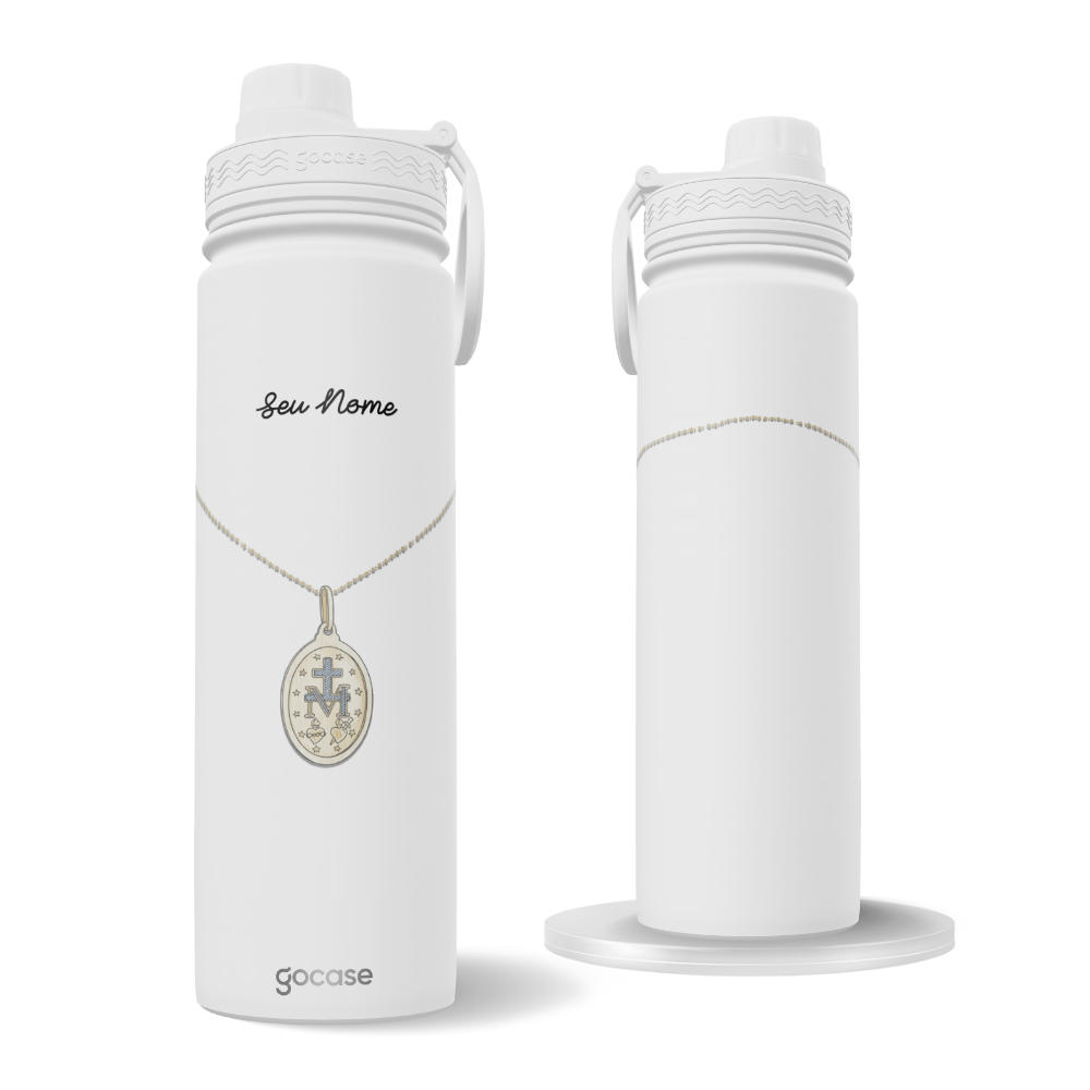 Garrafa Térmica Fresh + Ebook - Medalha Nossa Senhora