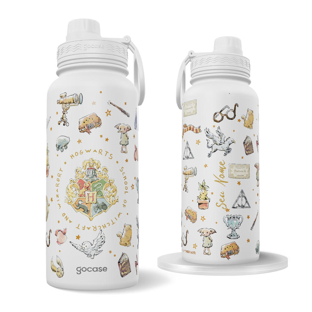 Garrafa Térmica Fresh -  Harry Potter - Magia Em Aquarela