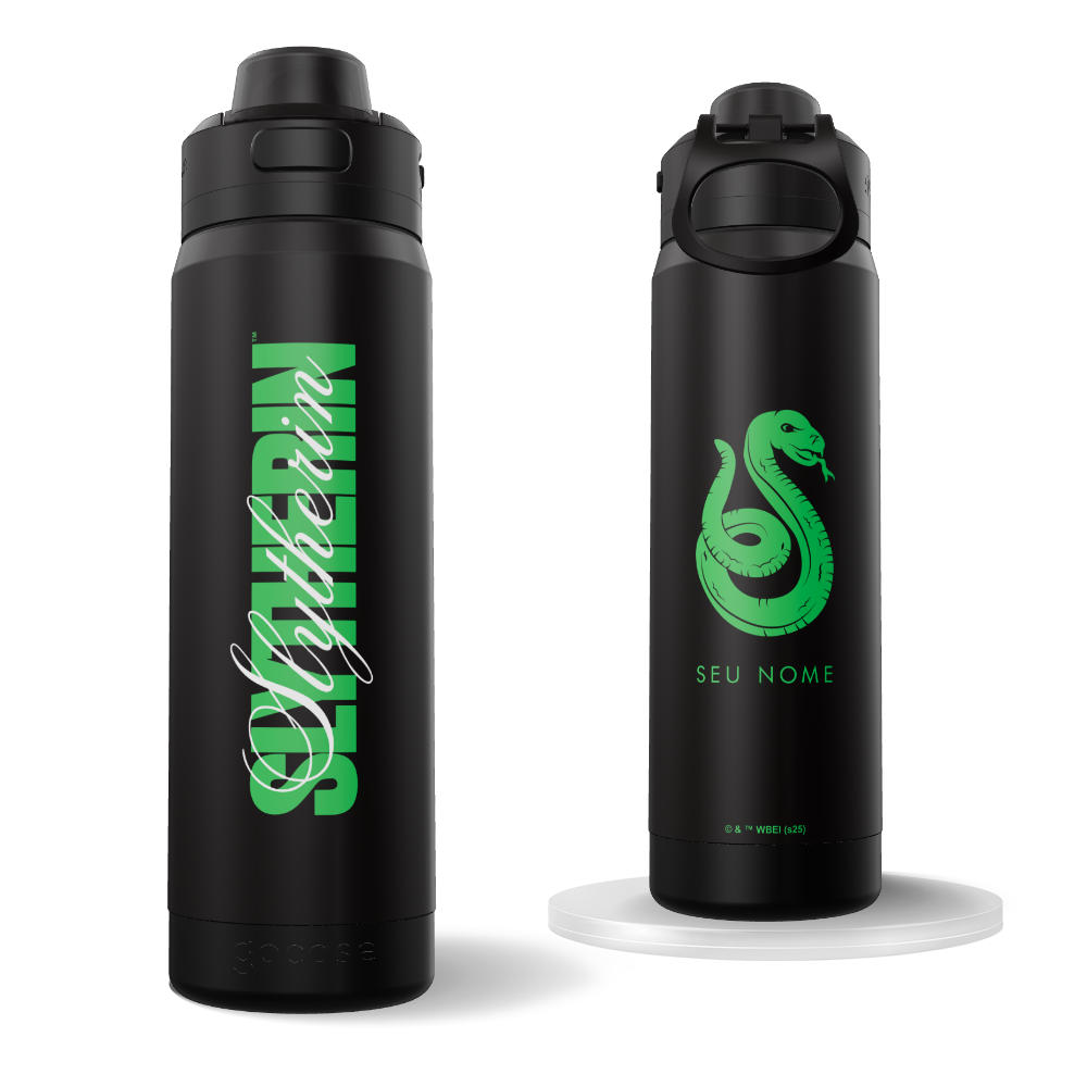 Garrafa Térmica Flip Pro + Ebook - Harry Potter – Slytherin House Pride