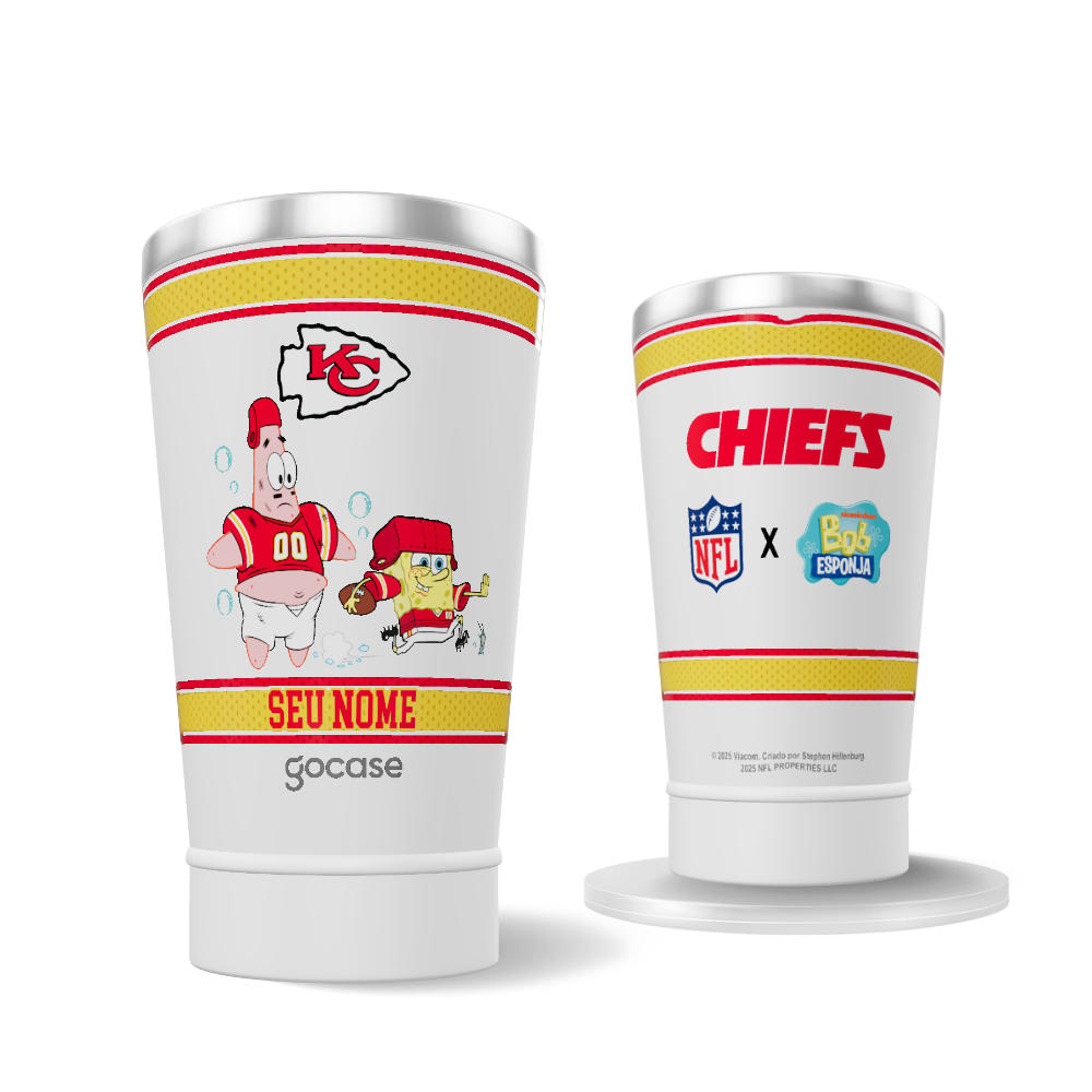 Copo Térmico -  NFL x Bob Esponja - Kansas City Chiefs