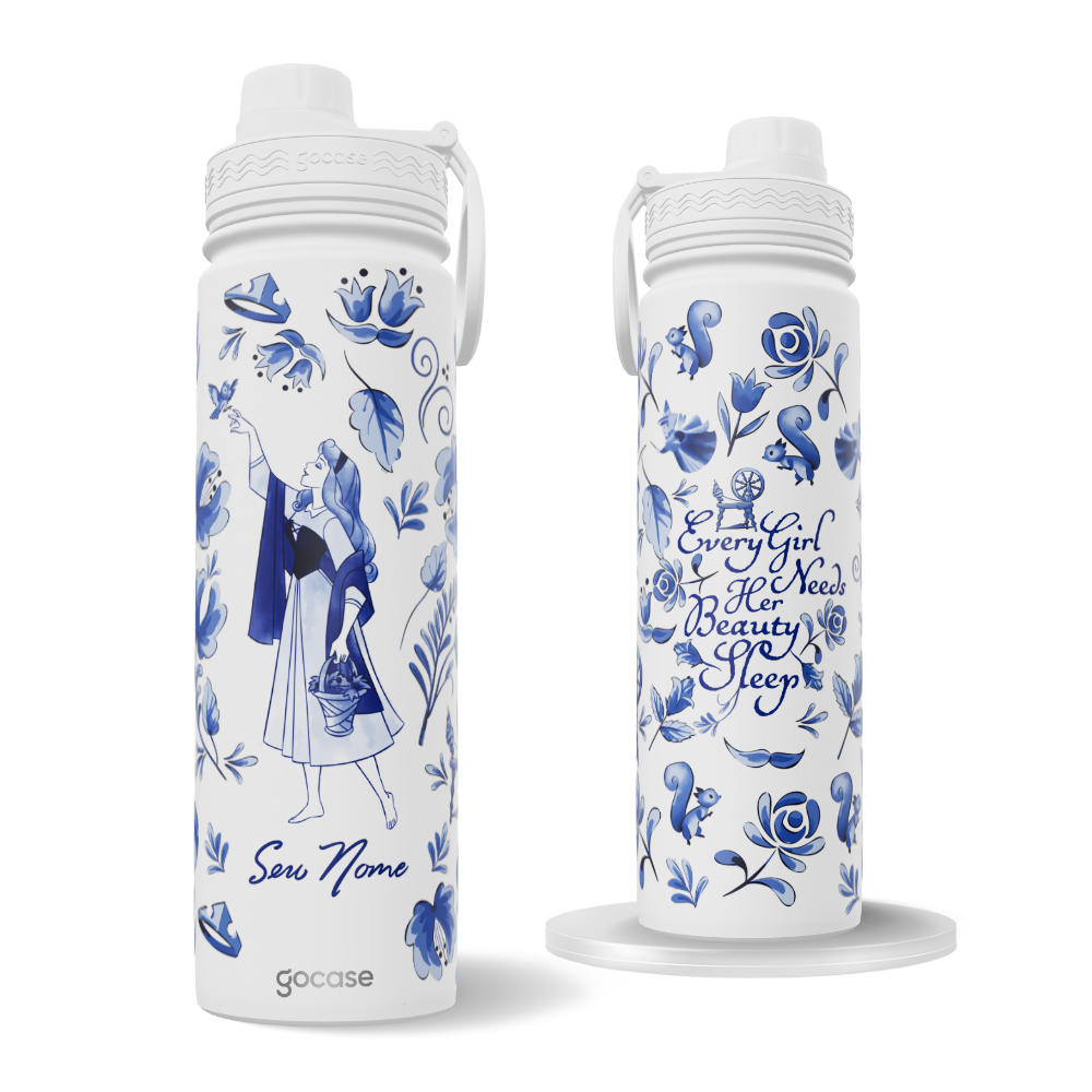 Garrafa Térmica Fresh + Ebook - Princesas - Aurora Azulejo