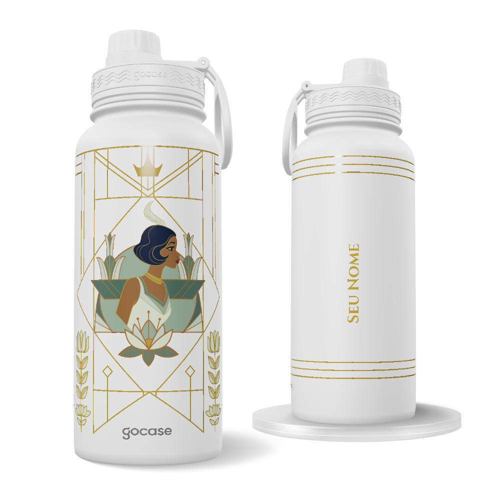 Garrafa Térmica Fresh - Princesas - Tiana Lineart Vitral