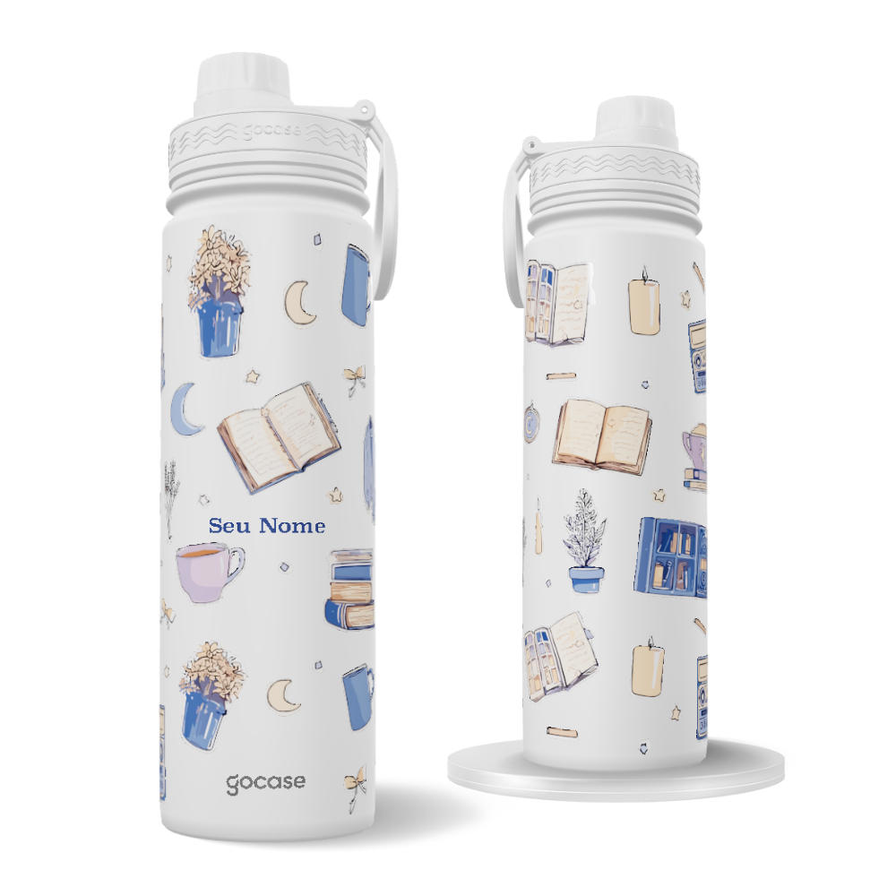 Garrafa Térmica Fresh + Ebook - Booklover - Aesthetic Watercolor