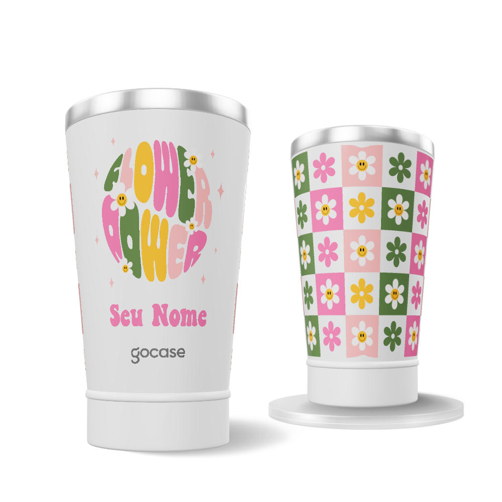 Copo Térmico + Ebook - Flower Power Nature