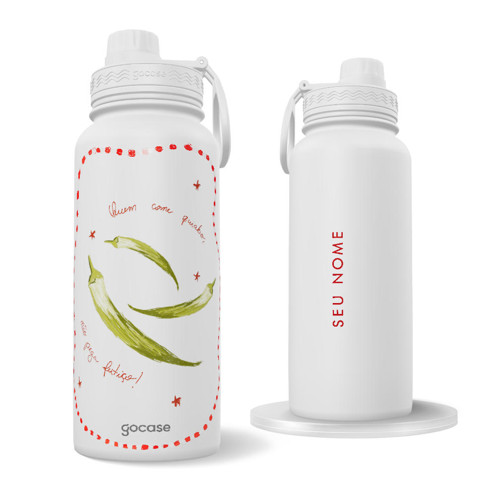 Garrafa Térmica Fresh -  Quem Come Quiabo Não Pega Feitiço