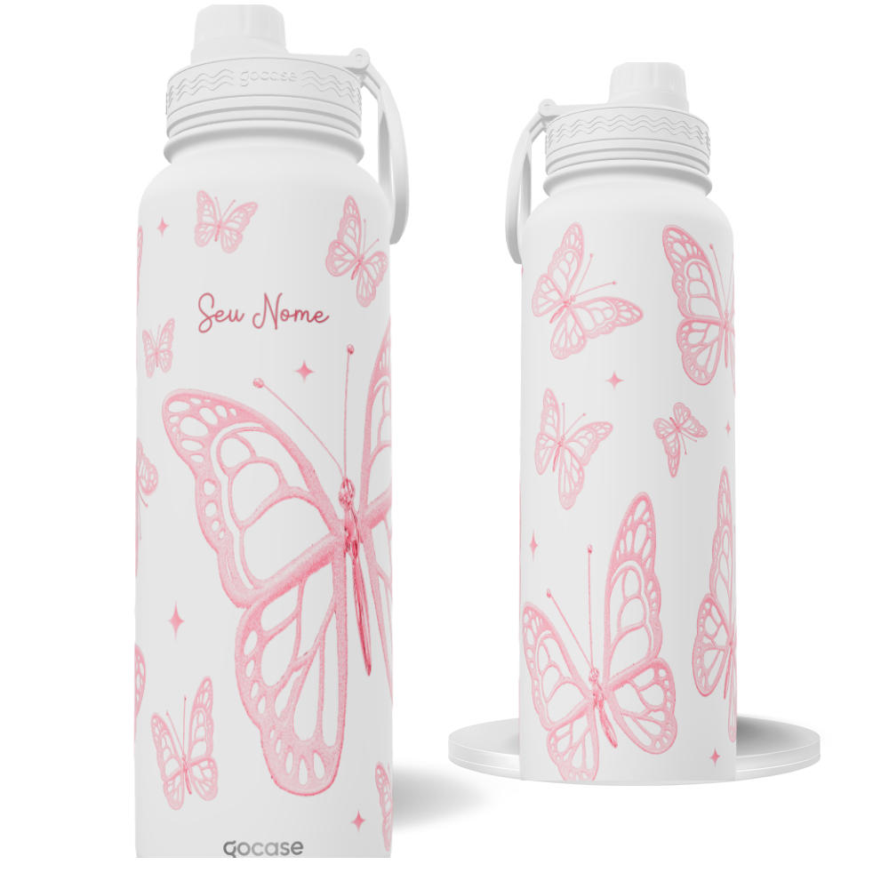Garrafa Térmica Fresh -  Pink Butterflies