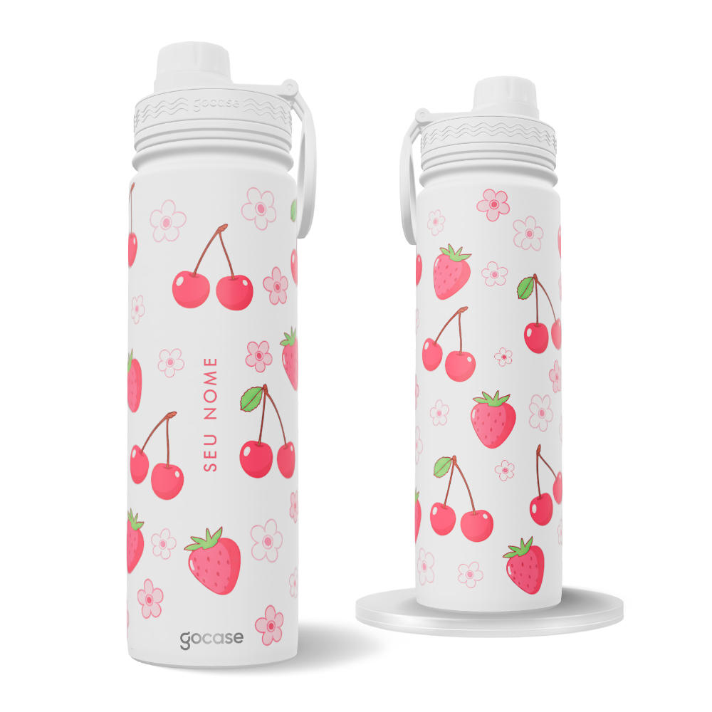Garrafa Térmica Fresh + Ebook - Strawberries & Cherries