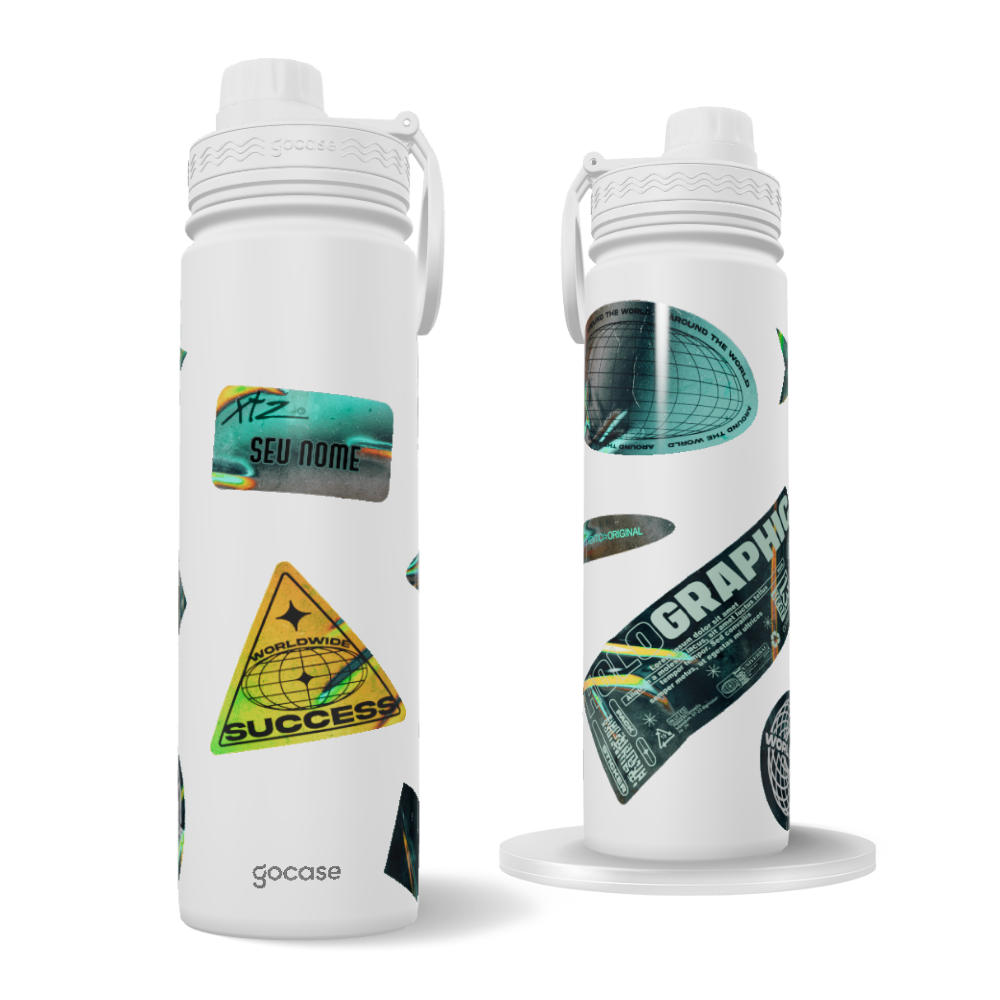 Garrafa Térmica Fresh + Ebook - Worldwide Stickers