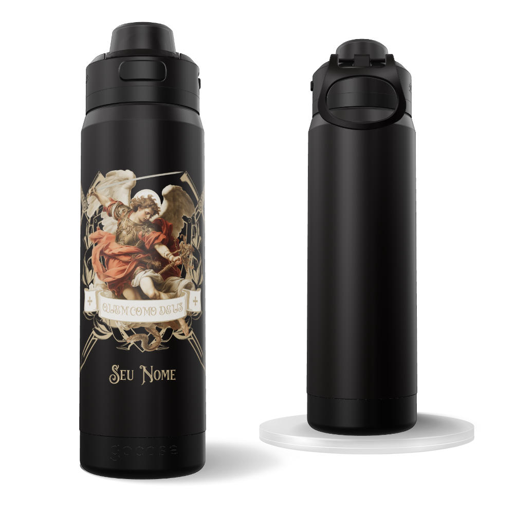 Garrafa Térmica Fresh + Ebook - São Miguel Arcanjo - Quem Como Deus