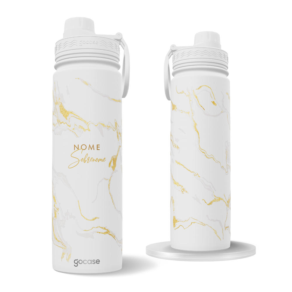 Garrafa Térmica Fresh + Ebook - Luxury Gold Marble
