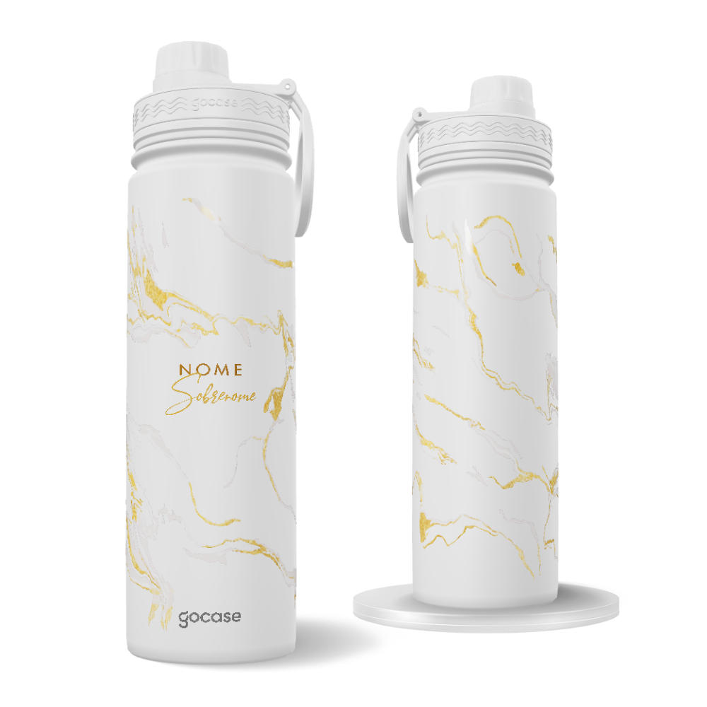 Garrafa Térmica Fresh + Ebook - Luxury Gold Marble