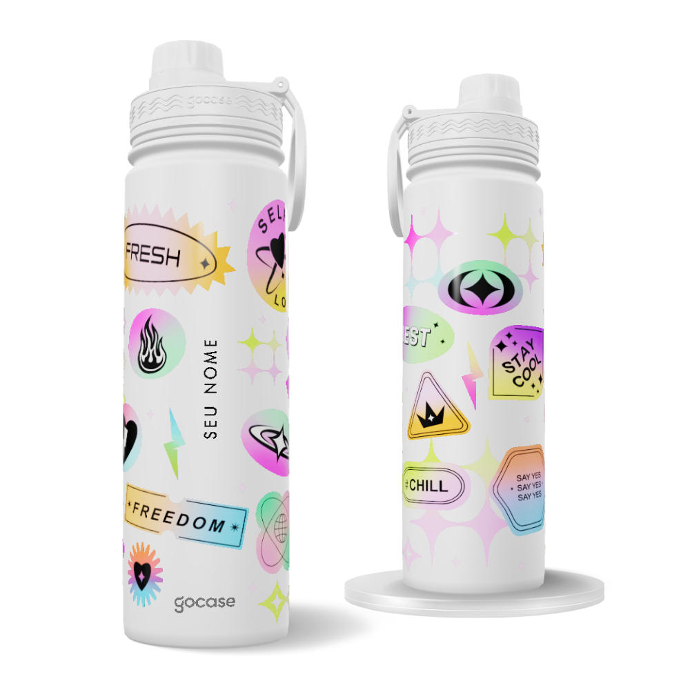 Garrafa Térmica Fresh + Ebook - Gradient Stickers Térmicos