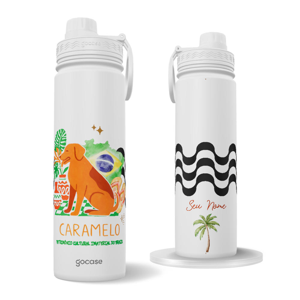 Garrafa Térmica Fresh + Ebook - Cachorro Caramelo - Patrimônio do Brasil