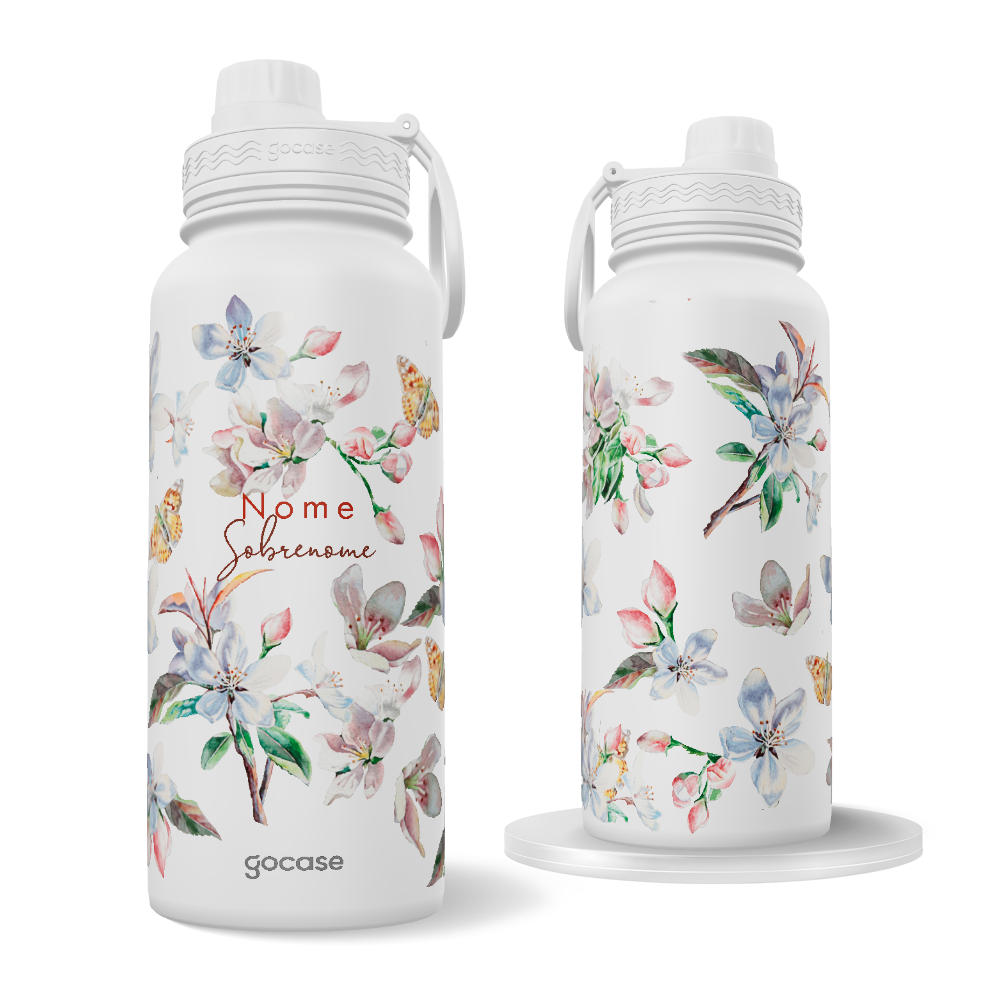 Garrafa Térmica Fresh -  Jardim Com Borboletas