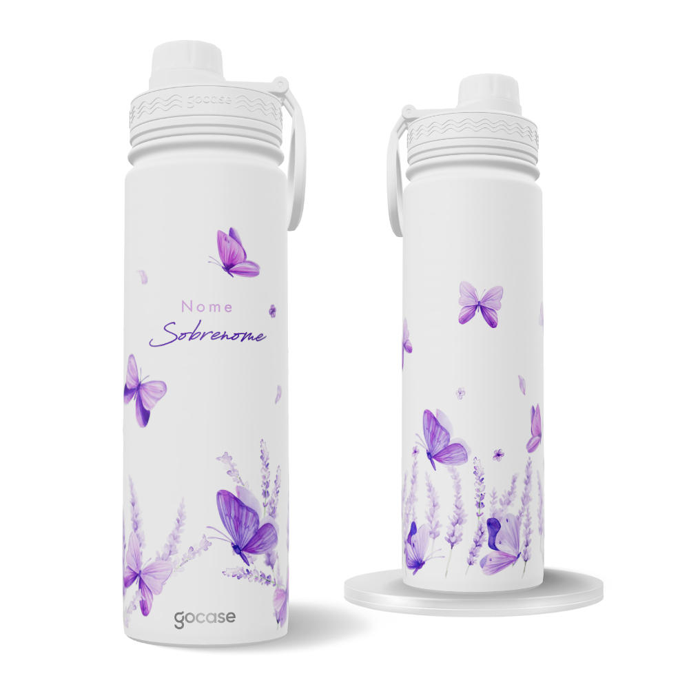 Garrafa Térmica Fresh + Ebook - Borboletas e Lavandas