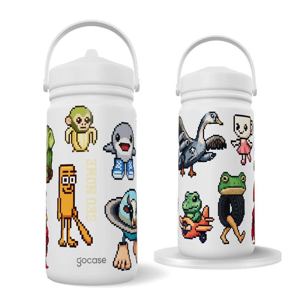 Garrafa Térmica Mini -  Brainrots - Pixel Art