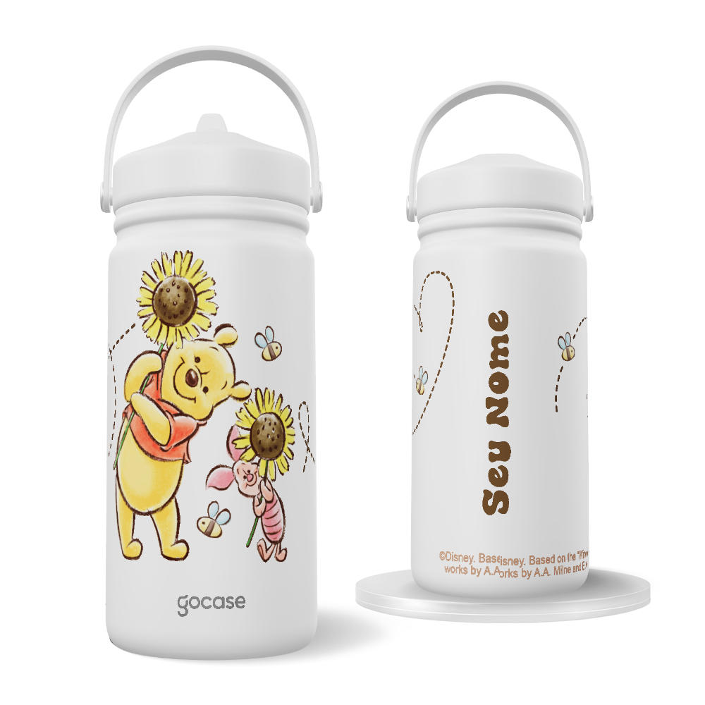 Garrafa Térmica Mini - Ursinho Pooh - Girassol