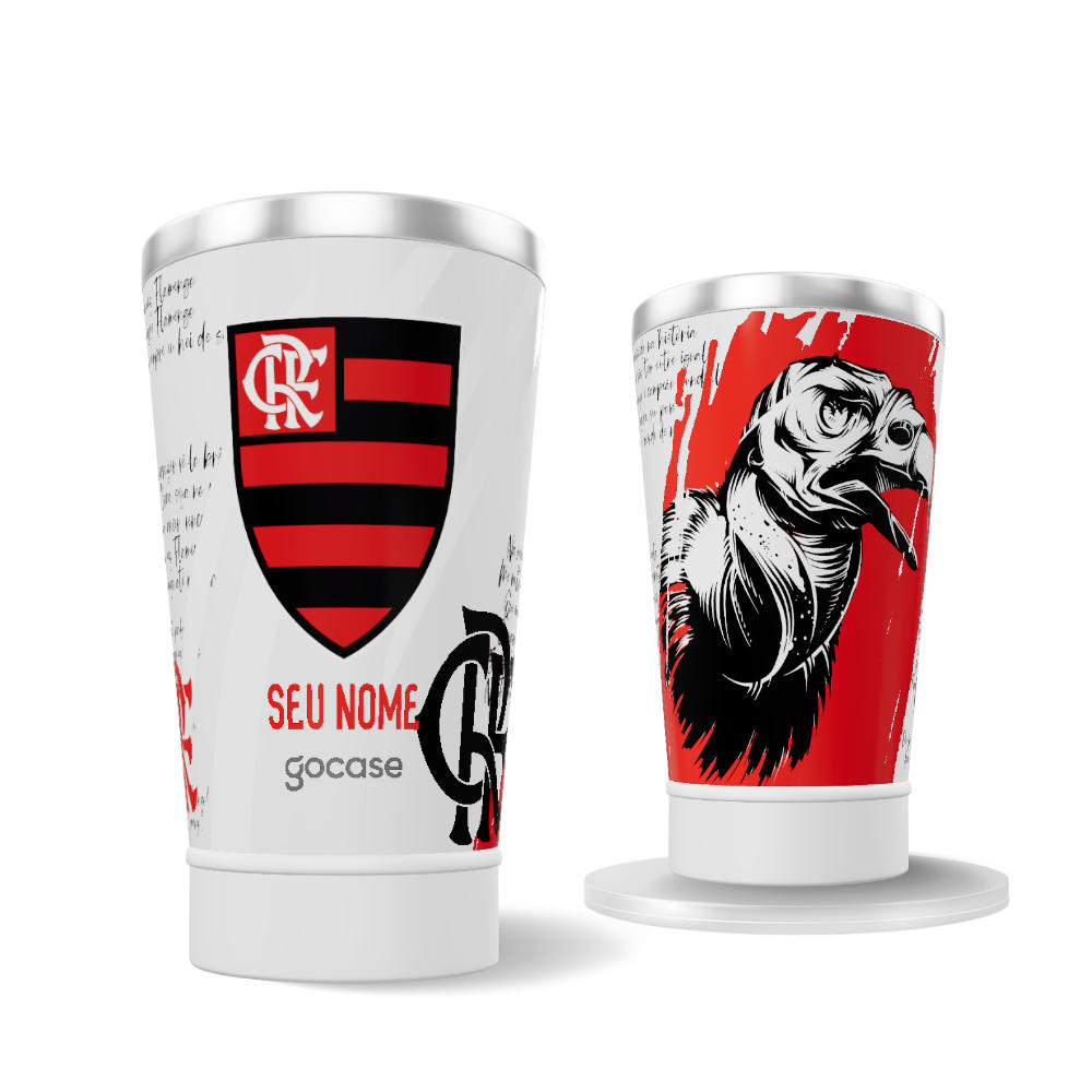 Copo Térmico Cerveja + Ebook - Flamengo Urubu Vermelho