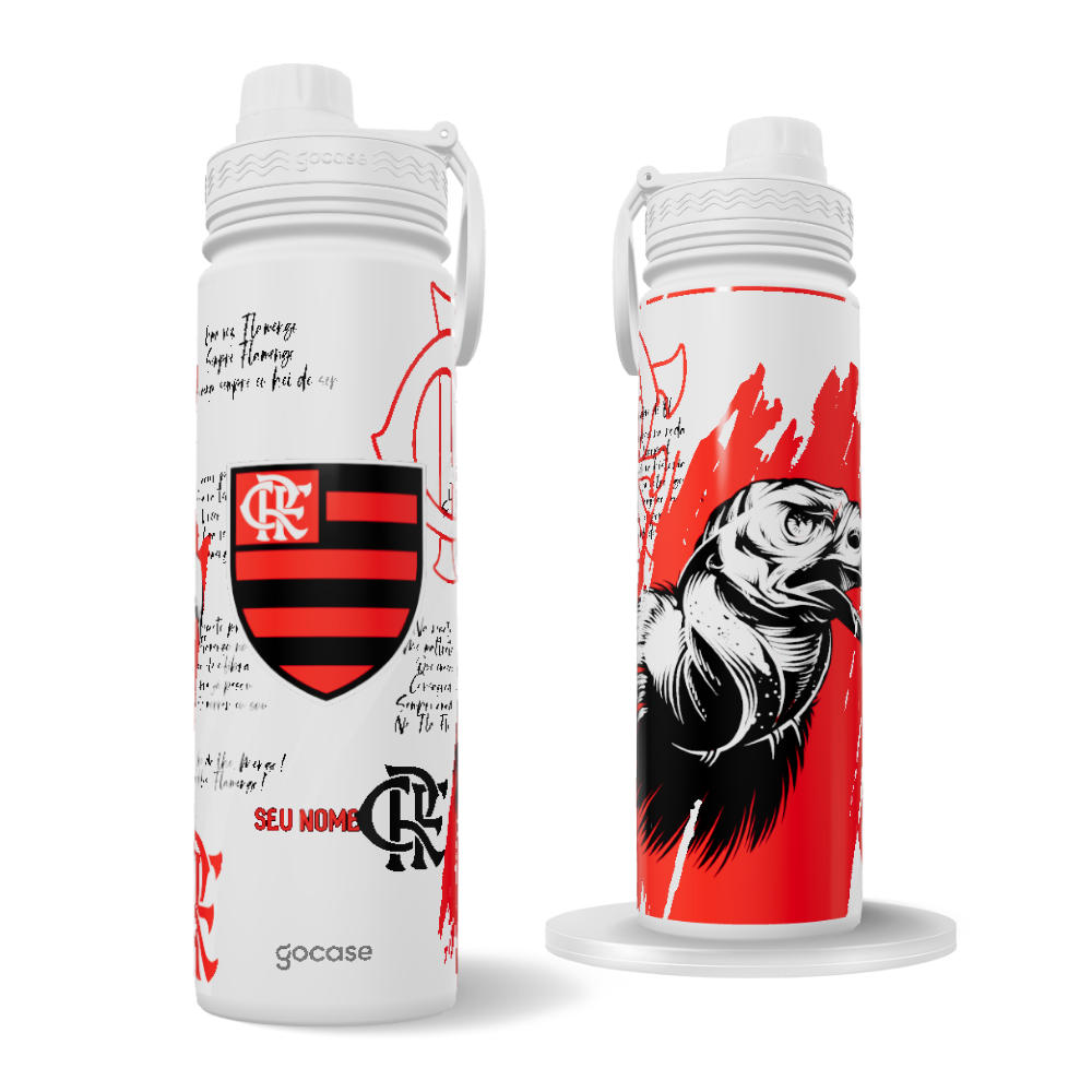 Garrafa Térmica Fresh + Ebook - Flamengo Urubu Vermelho