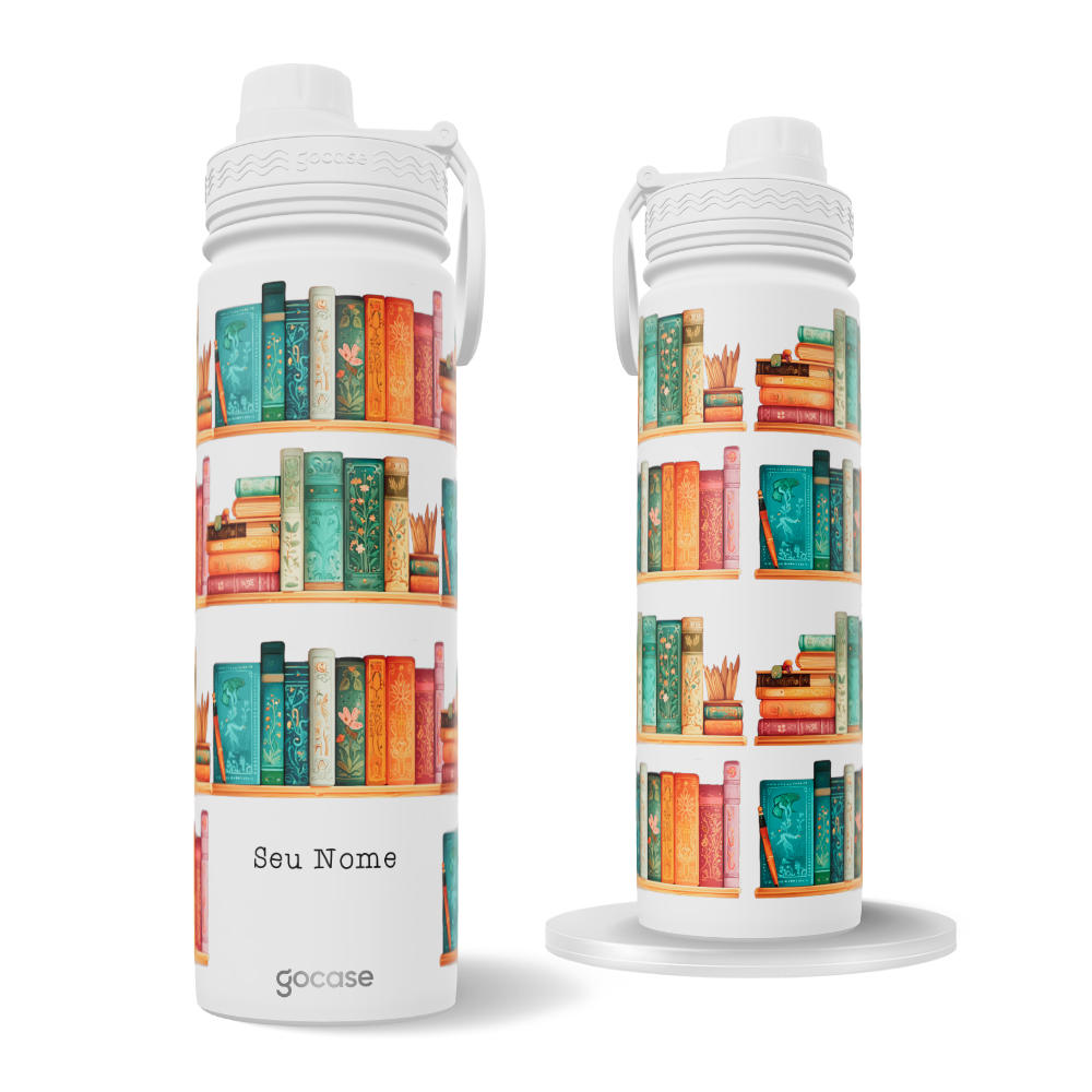 Garrafa Térmica Fresh + Ebook - Booklover - Estante de Livros