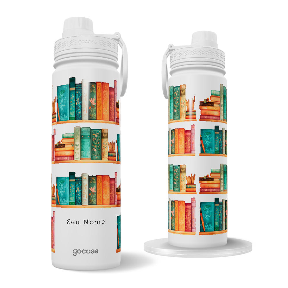 Garrafa Térmica Fresh + Ebook - Booklover - Estante de Livros