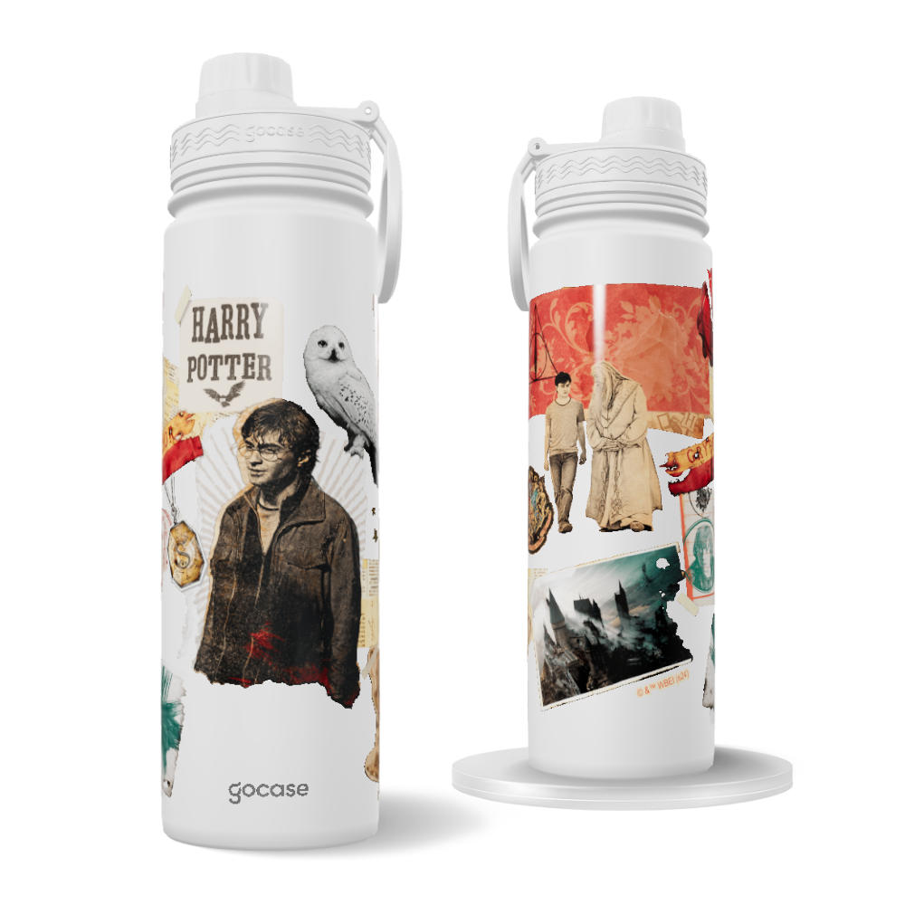 Garrafa Térmica Fresh + Ebook - Harry Potter - Colagem
