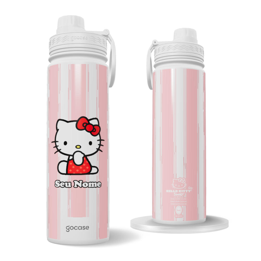 Garrafa Térmica Fresh + Ebook - Hello Kitty - Cute Listras