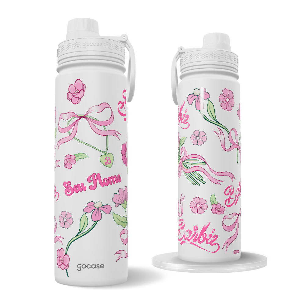 Garrafa Térmica Fresh + Ebook - Barbie - Flores & Laços