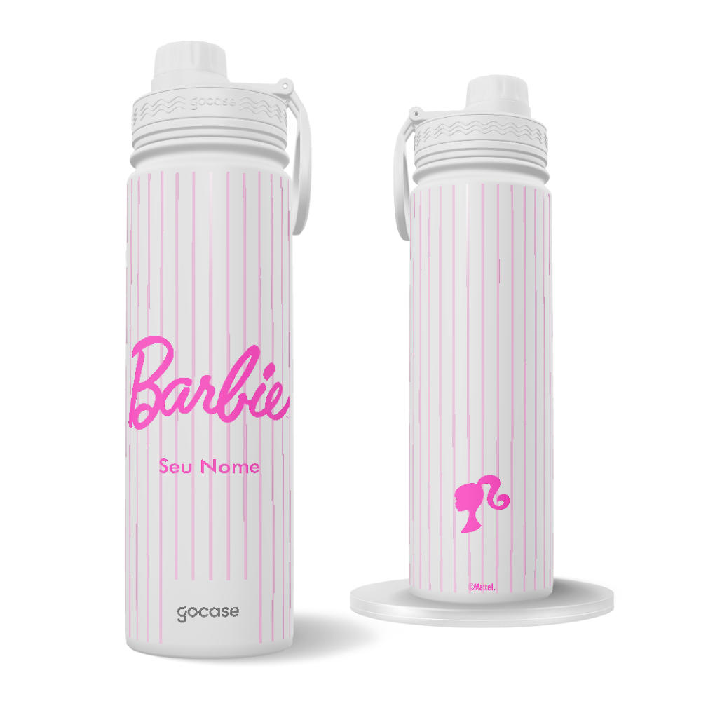 Garrafa Térmica Fresh + Ebook - Barbie - Pink Stripes