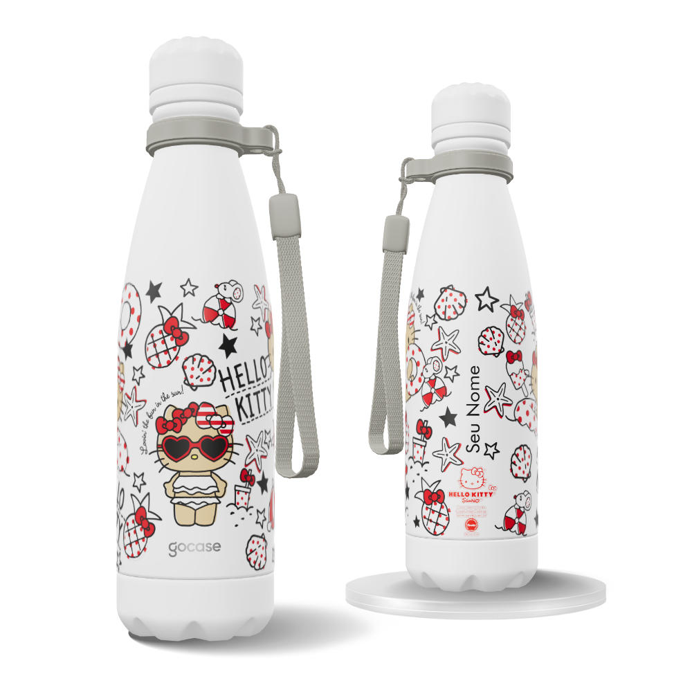 Garrafa Térmica Urban + Ebook - Hello Kitty - Bronzeada na Praia