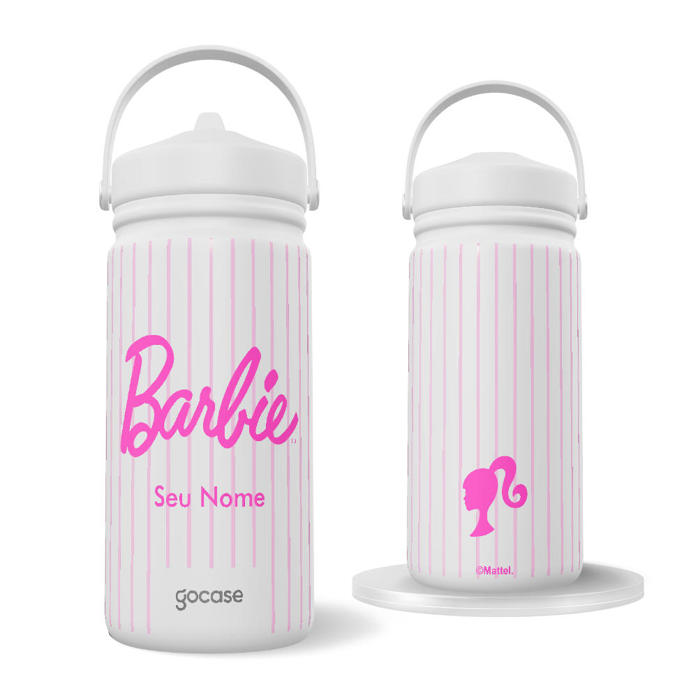 Garrafa Térmica Mini -  Barbie - Pink Stripes