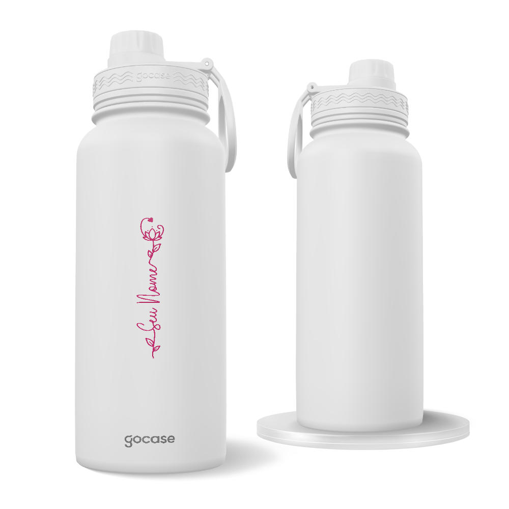 Garrafa Térmica Fresh -  Manuscrita Floral Minimal